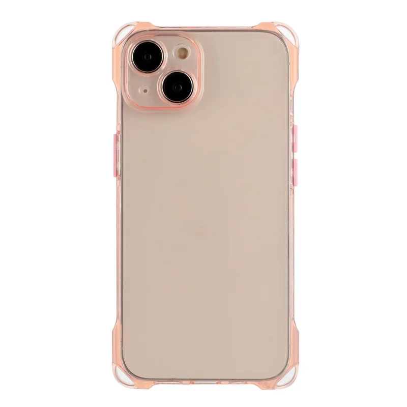 For iPhone 15 Four Corner Anti-drop Phone Cover Flexible TPU Case Drop Protection Shell - Pink