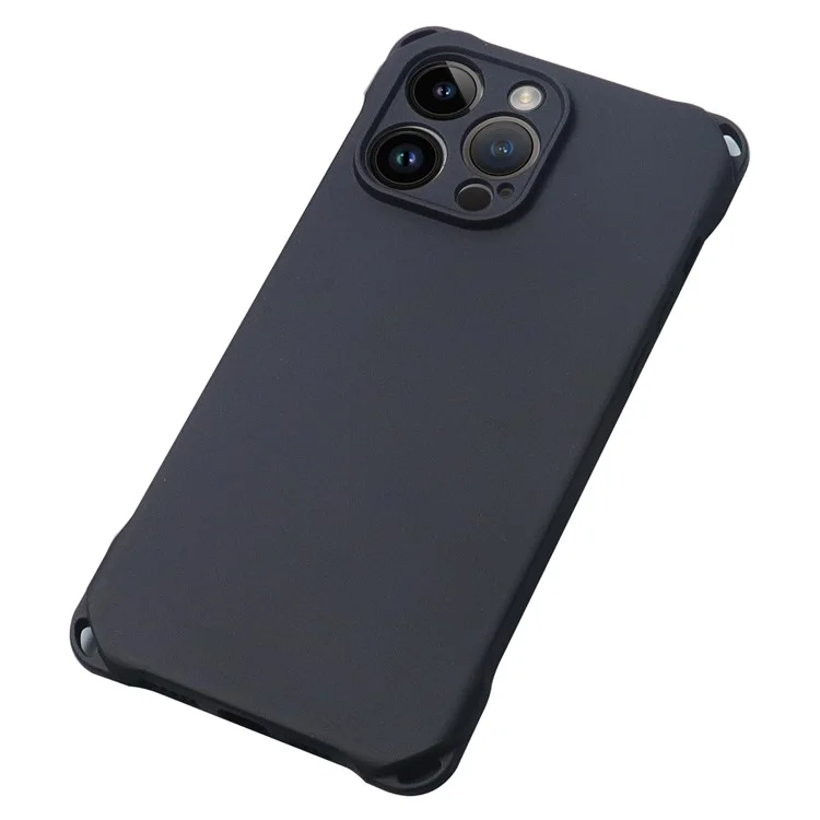 Back Cover for iPhone 15 Pro Max , Four Corners Fall Protection Mobile Phone TPU Case - Black