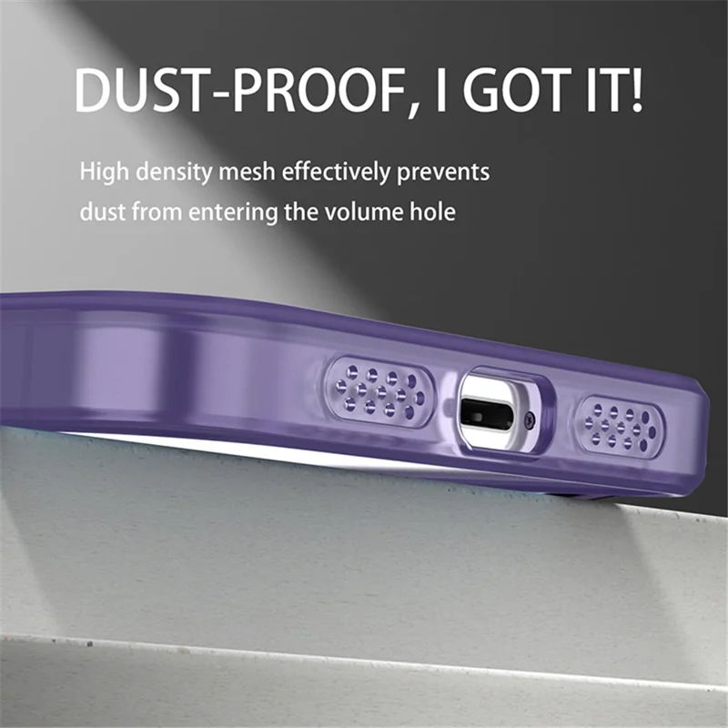 Soft TPU+PC Slim Case for iPhone 15 Pro Max Rubberized Kickstand Phone Shell Compatible with MagSafe - Dark Purple