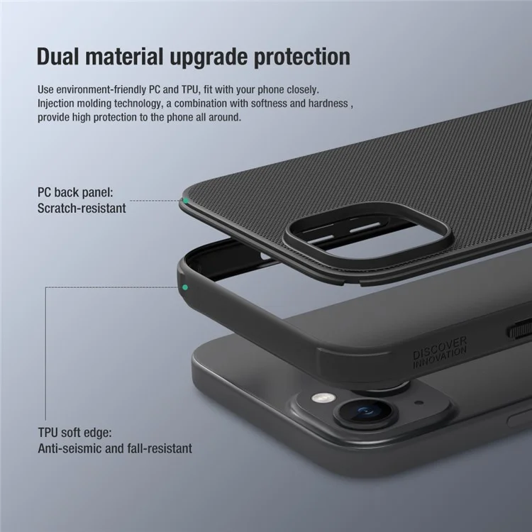 NILLKIN Super Frosted Shield Pro for iPhone 15 Plus Phone Case PC+TPU Anti-drop Matte Phone Cover - Green
