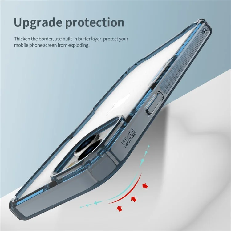 NILLKIN Nature Pro Series for iPhone 15 Plus Protective Phone Case PC Back TPU Frame Phone Cover - Blue
