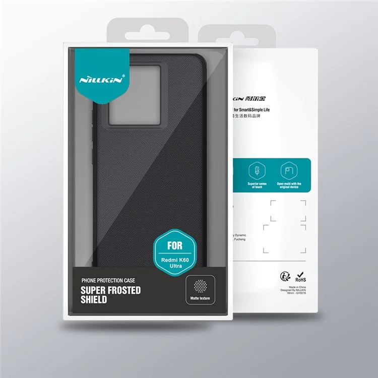 NILLKIN Super Frosted Shield Pro для Xiaomi Redmi K60 Ultra / 13T / 13T Pro Чехол для телефона PC+TPU Матовая защитная крышка для телефона - Черный