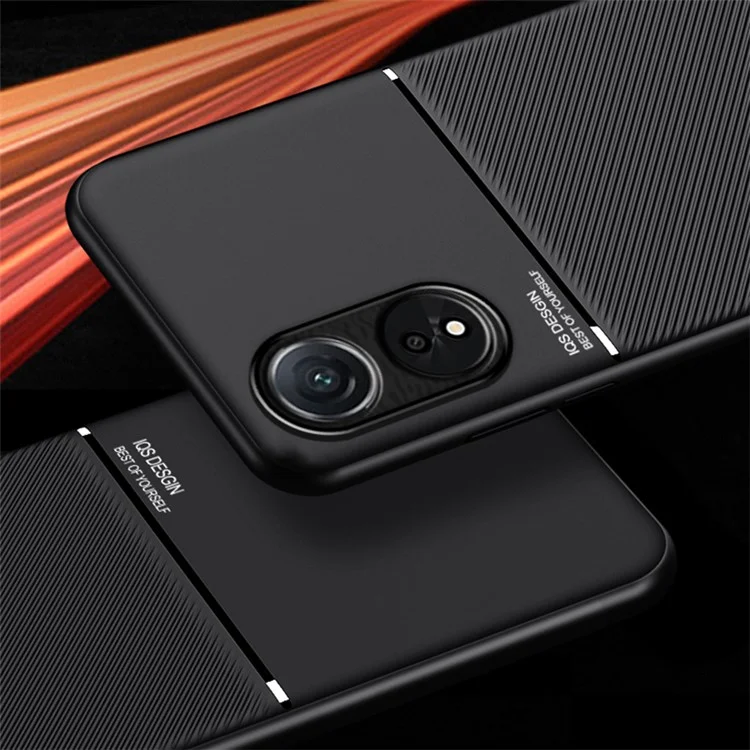 Per Oppo A78 4G Custodia telefonica in pelle texturizzata anti-caduta Cover in TPU - Rosso