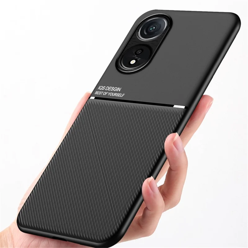 Per Oppo A78 4G Custodia telefonica in pelle texturizzata anti-caduta Cover in TPU - Rosso