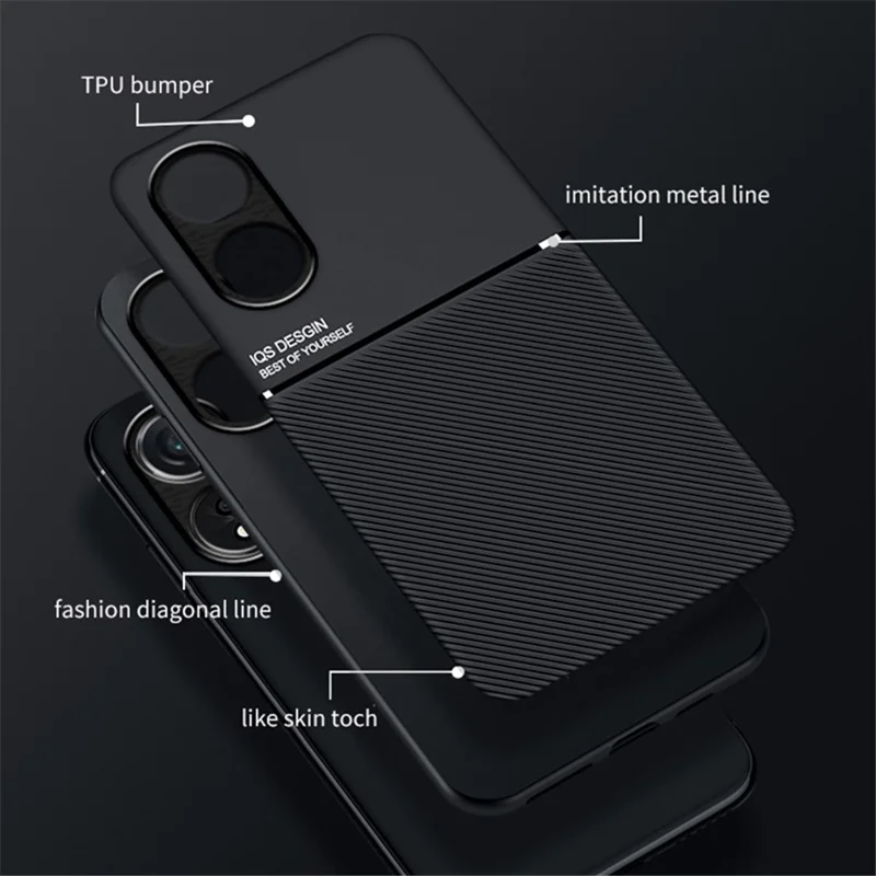 Per Oppo A78 4G Custodia telefonica in pelle texturizzata anti-caduta Cover in TPU - Rosso