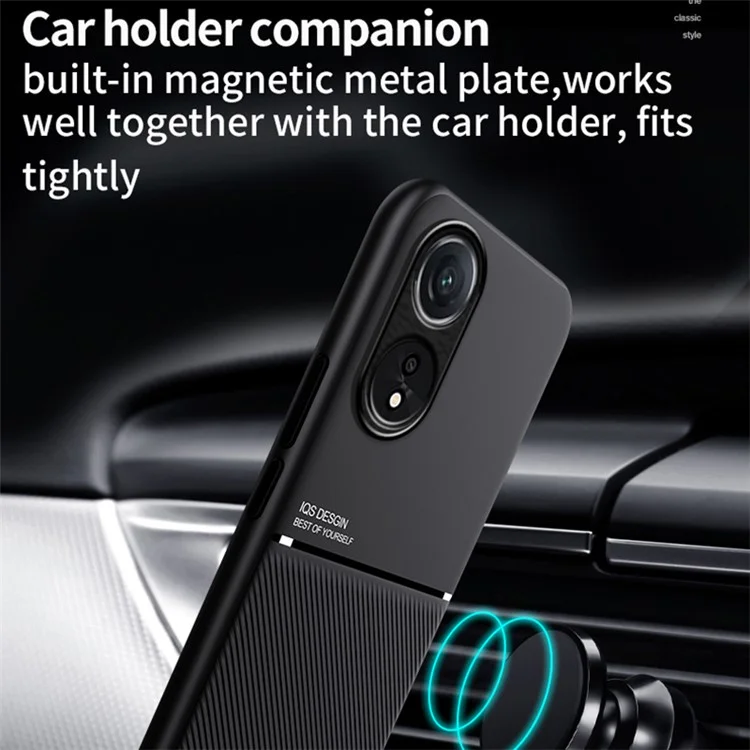 Per Oppo A78 4G Custodia telefonica in pelle texturizzata anti-caduta Cover in TPU - Rosso