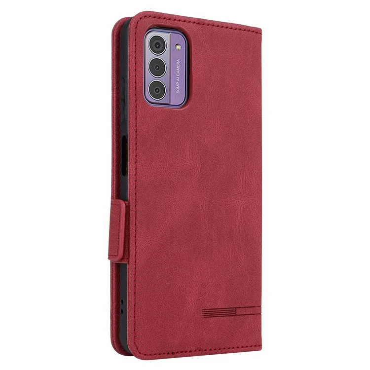 Para Nokia G42 Anti-Scratch Protective Cover PU Leather Wallet Stand Phone Case Hardware Decor Shell - Rose