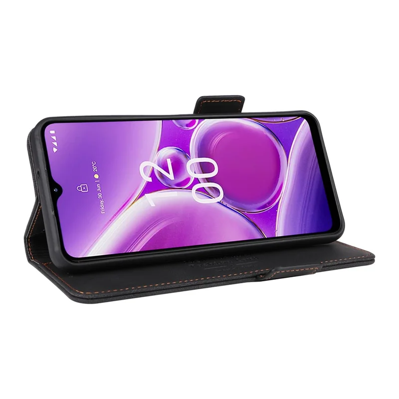 For Nokia G42 Anti-Scratch Protective Cover PU Leather Wallet Stand Phone Case Hardware Decor Shell - Black