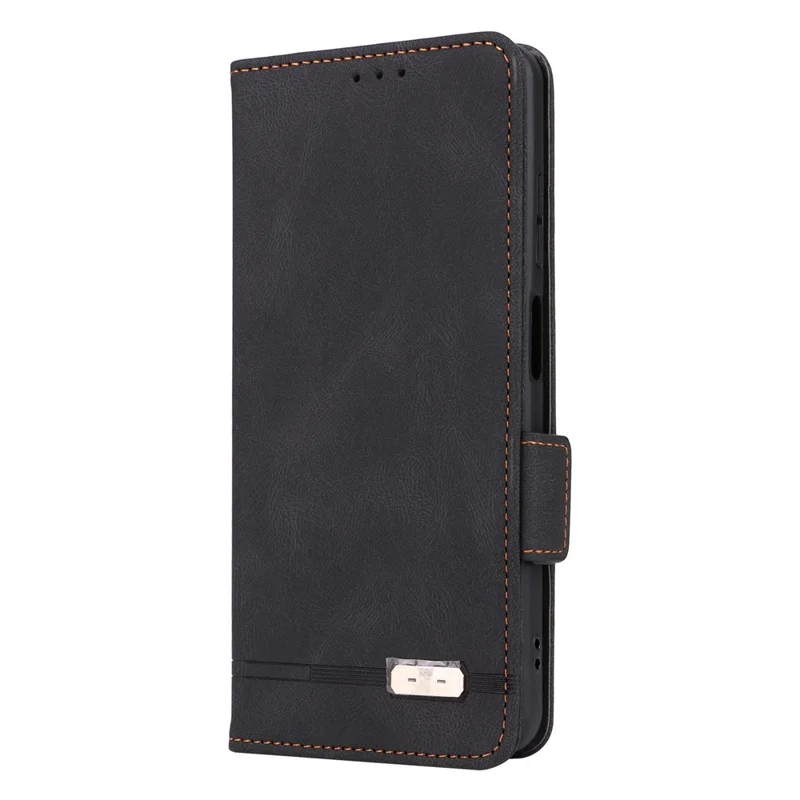 For Nokia G42 Anti-Scratch Protective Cover PU Leather Wallet Stand Phone Case Hardware Decor Shell - Black