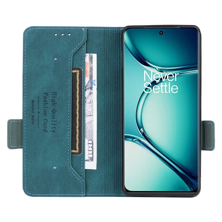 Per OnePlus Ace 2 Pro 5G Custodia per cellulare Custodia protettiva hardware Decor Stand Wallet PU Pelle - Blu