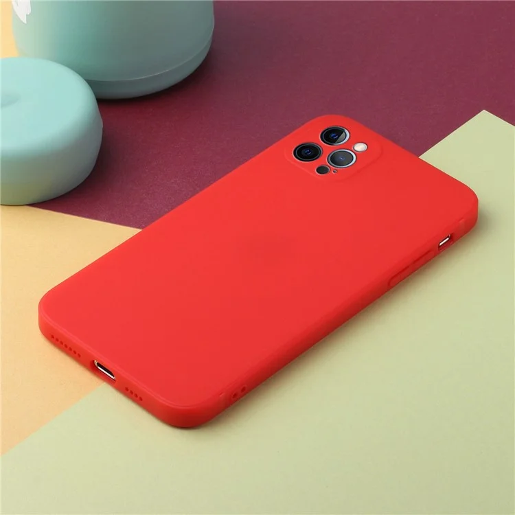 Para iPhone 15 Pro Scratch Proof Straight Edge Phone Case TPU Precise Cutout Protective Cover - Rojo