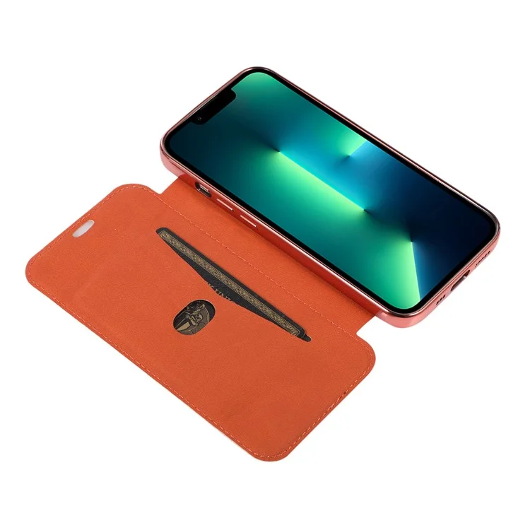 Estuche soporte para tarjetas para iPhone 15, funda de teléfono de cuero sintético con purpurina y TPU transparente - Oro rosa