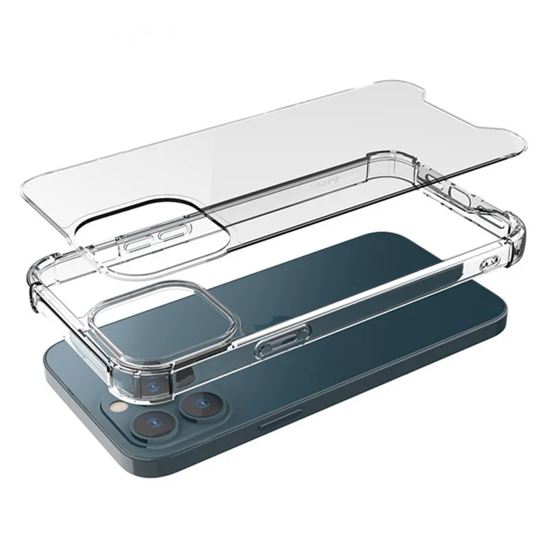 Cell Phone Case for iPhone 15 Pro , Four Corners Drop-proof TPU Frame + Acrylic Clear Phone Cover