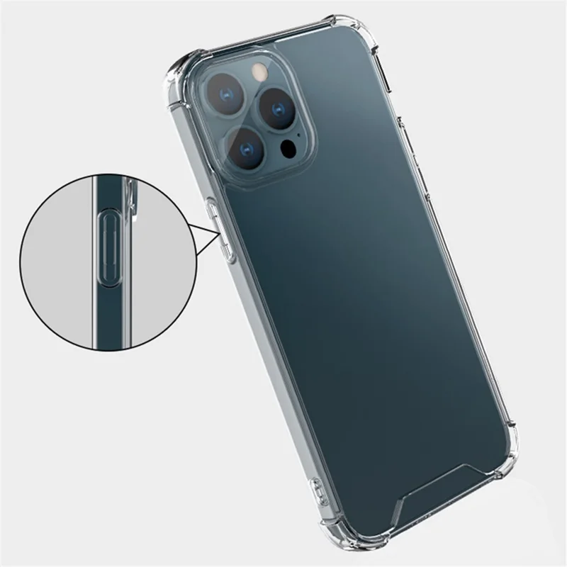 Cell Phone Case for iPhone 15 Pro , Four Corners Drop-proof TPU Frame + Acrylic Clear Phone Cover