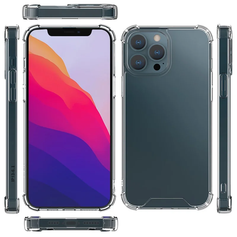 Cell Phone Case for iPhone 15 Pro , Four Corners Drop-proof TPU Frame + Acrylic Clear Phone Cover