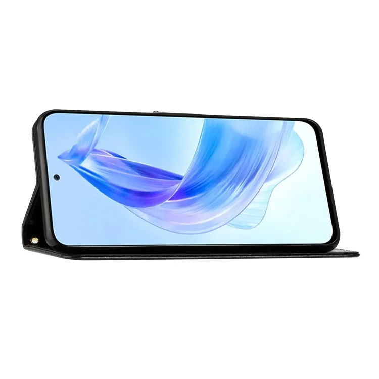 Per Honor 90 Lite 5G / X50i 5G Custodia a portafoglio in pelle PU con stampa a farfalla Stand - Nero 