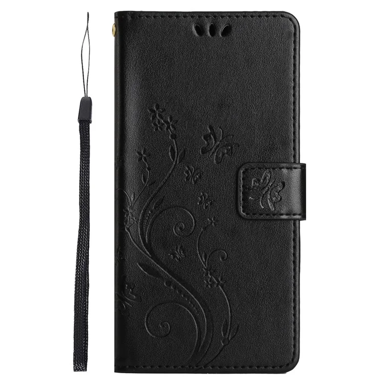 Per Honor 90 Lite 5G / X50i 5G Custodia a portafoglio in pelle PU con stampa a farfalla Stand - Nero 