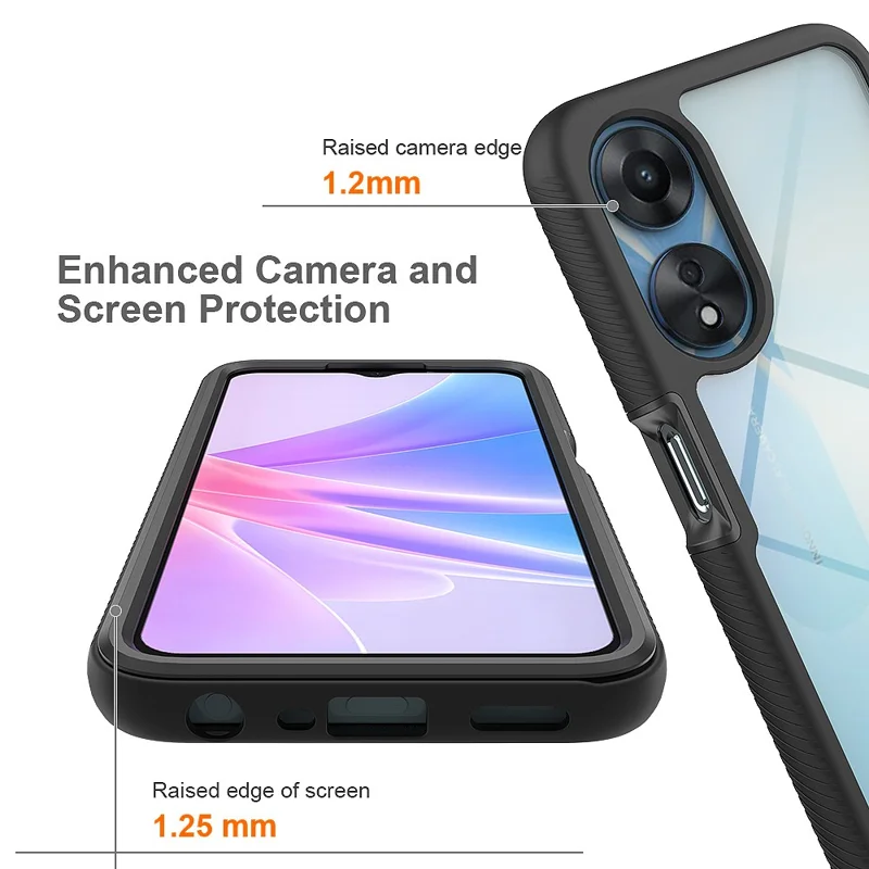 For Oppo A78 5G Impact Resistant Phone Cover 3-in-1 PC+TPU Case with PET Screen Protector - Purple