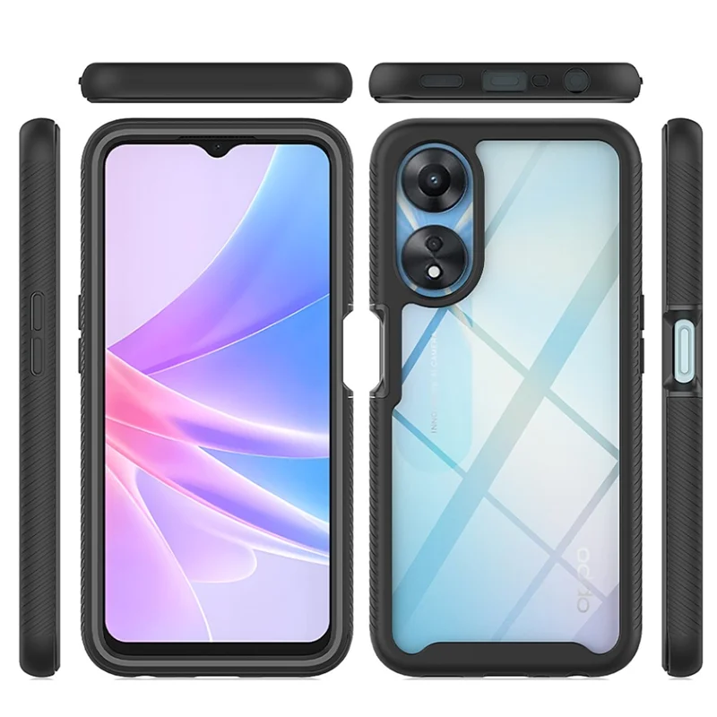 For Oppo A78 5G Impact Resistant Phone Cover 3-in-1 PC+TPU Case with PET Screen Protector - Purple