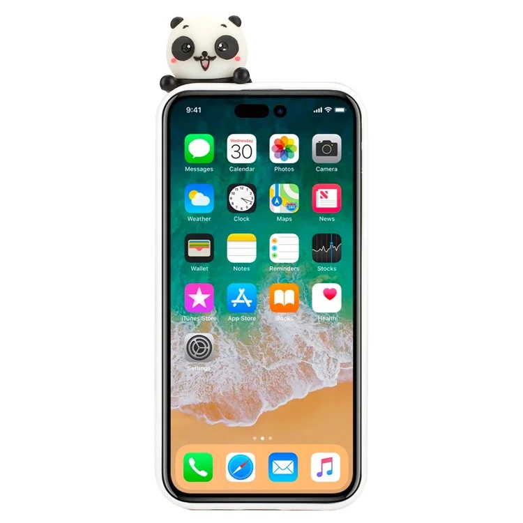 SZ Style TPU Phone Case for iPhone 15 Pro Max Pattern Printing Shockproof Case Mini Figure Decor Phone Cover - Pig