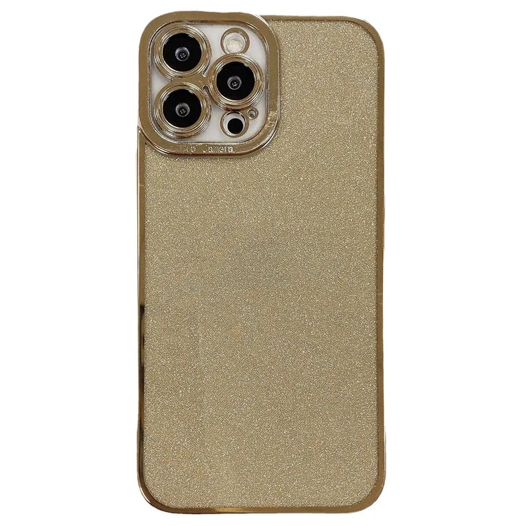 Para iPhone 15 Plus Anti-scratch TPU Phone Back Case Electroplating Glitter Powder Mobile Phone Shell - Ouro