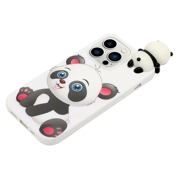 Custodia Per Telefono Slim yx Per Iphone 15 Pro Max Mini Figure Decorazioni Tpu Motivano di Stampa Tettona di Telefono - Panda