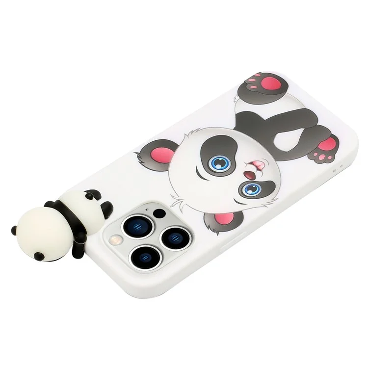 Custodia Per Telefono Slim yx Per Iphone 15 Pro Max Mini Figure Decorazioni Tpu Motivano di Stampa Tettona di Telefono - Panda