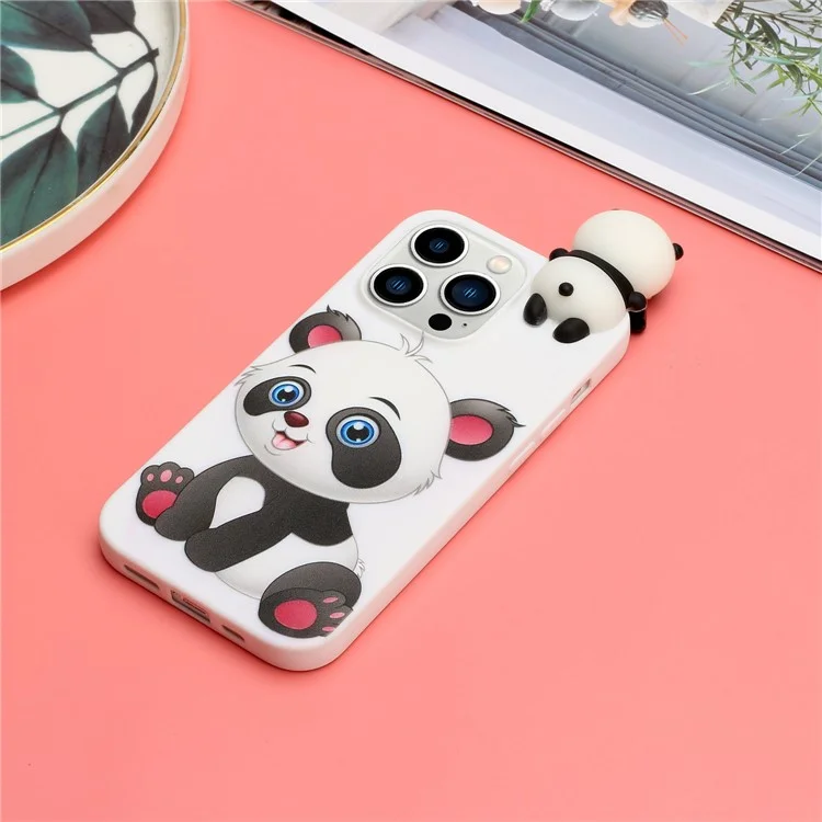 Custodia Per Telefono Slim yx Per Iphone 15 Pro Max Mini Figure Decorazioni Tpu Motivano di Stampa Tettona di Telefono - Panda