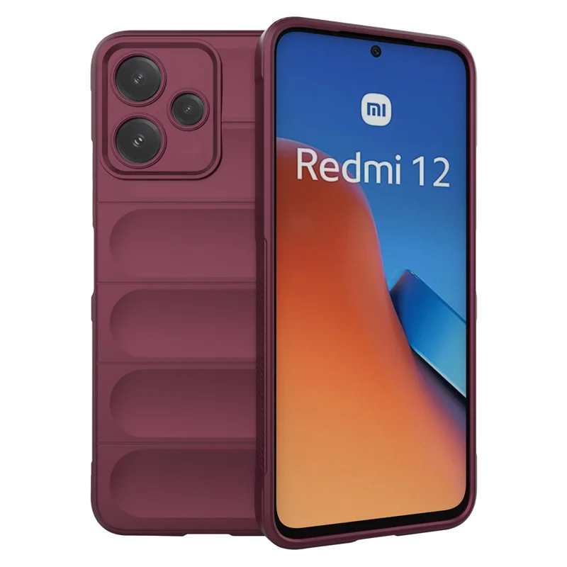 For Xiaomi Redmi 12 5G (Global) / Poco M6 Pro 5G Rugged TPU Cover Drop Protection Phone Case - Wine Red