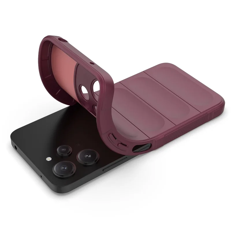 For Xiaomi Redmi 12 5G (Global) / Poco M6 Pro 5G Rugged TPU Cover Drop Protection Phone Case - Wine Red