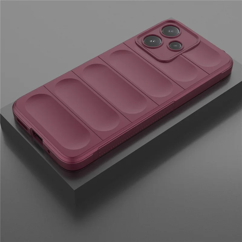 For Xiaomi Redmi 12 5G (Global) / Poco M6 Pro 5G Rugged TPU Cover Drop Protection Phone Case - Wine Red