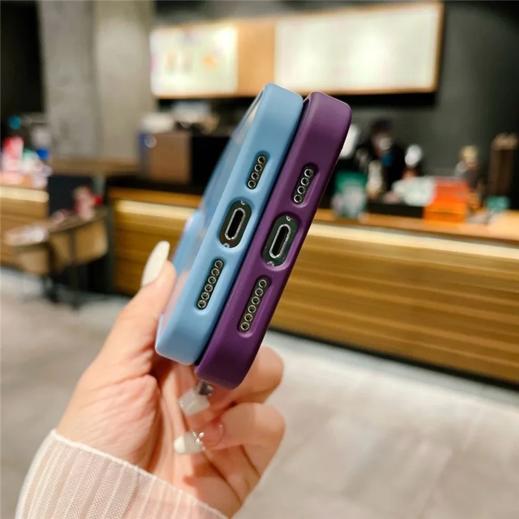 TPU+Acrylic Phone Case for iPhone 15 Skin-Touch Matte Magnetic Cover Compatible with MagSafe - Blackish Green