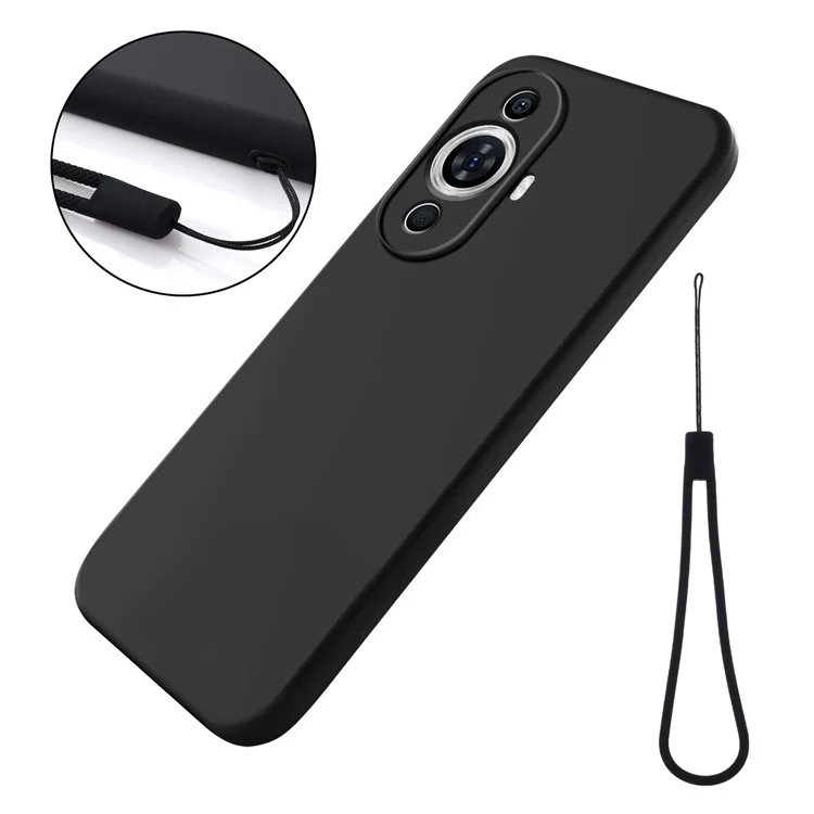 For Huawei nova 11 Pro / nova 11 Ultra Slim-fit Shell Liquid Silicone Phone Case Soft Lining Anti-scratch Phone Cover - Black