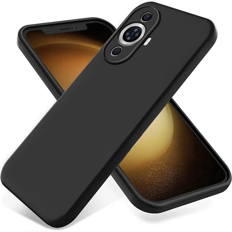 For Huawei nova 11 Pro / nova 11 Ultra Slim-fit Shell Liquid Silicone Phone Case Soft Lining Anti-scratch Phone Cover - Black