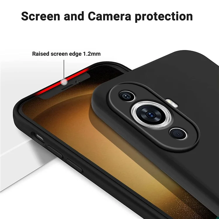 For Huawei nova 11 Pro / nova 11 Ultra Slim-fit Shell Liquid Silicone Phone Case Soft Lining Anti-scratch Phone Cover - Black