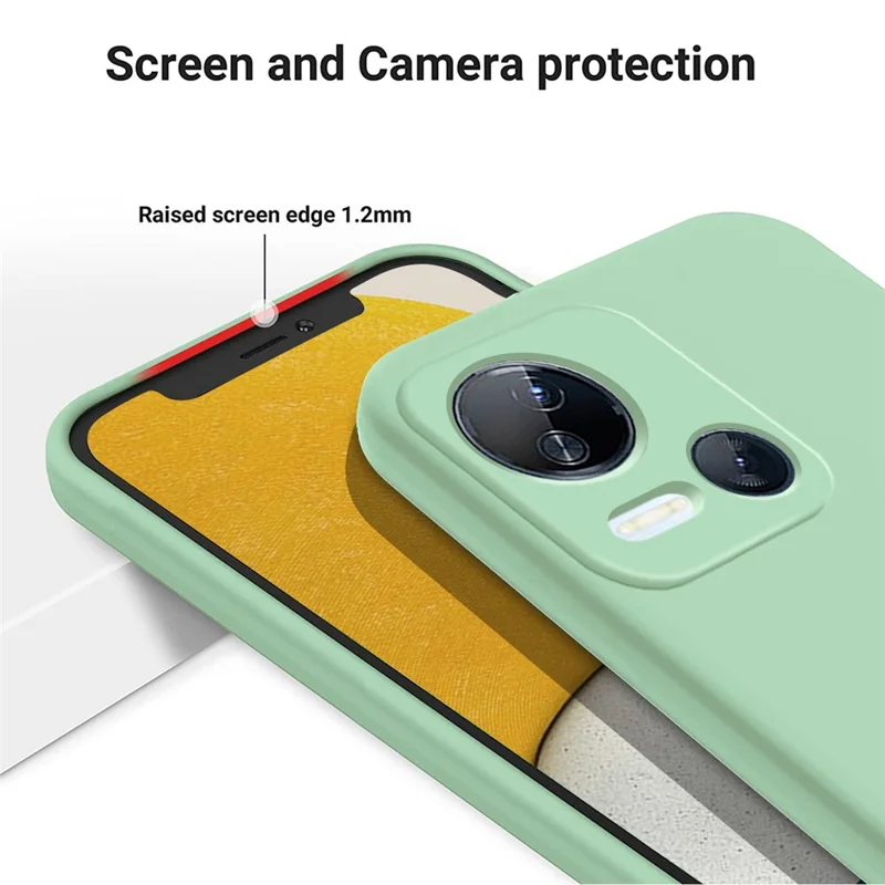 For TECNO Spark 10 5G Liquid Silicone Cell Phone Case Soft Lining Anti-Scratch Phone Cover Shell - Green