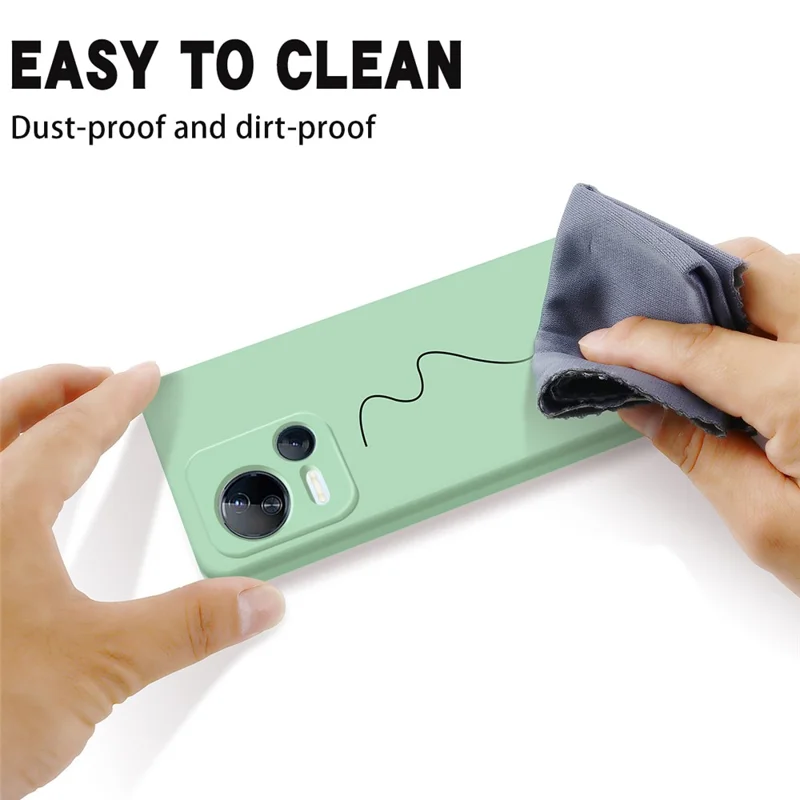 For TECNO Spark 10 5G Liquid Silicone Cell Phone Case Soft Lining Anti-Scratch Phone Cover Shell - Green