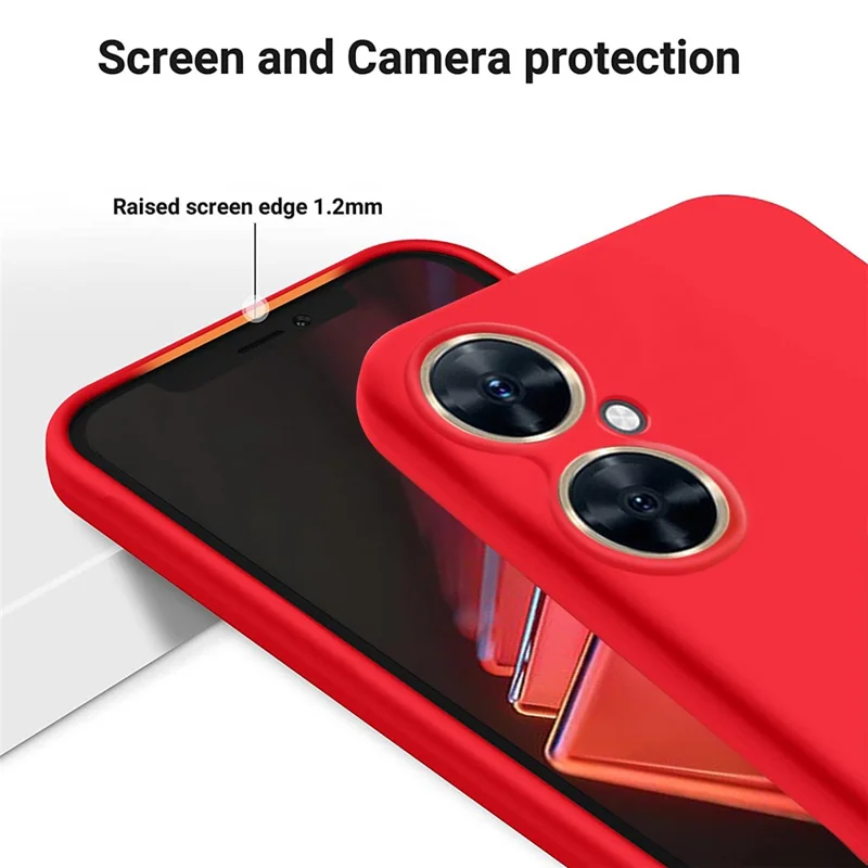 For Huawei nova 11i Cell Phone Case Liquid Silicone+Soft Lining Anti-scratch Back Cover - Red