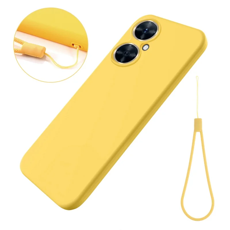 For Huawei nova 11i Cell Phone Case Liquid Silicone+Soft Lining Anti-scratch Back Cover - Yellow