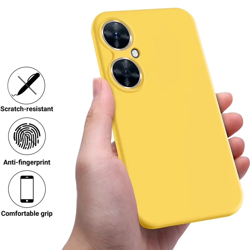 For Huawei nova 11i Cell Phone Case Liquid Silicone+Soft Lining Anti-scratch Back Cover - Yellow