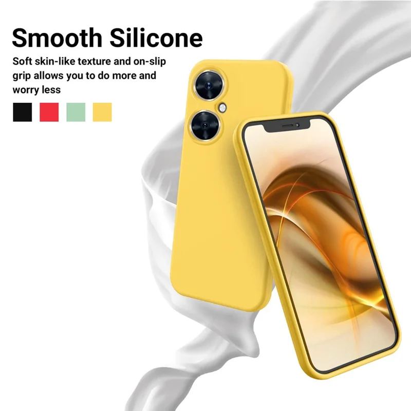 For Huawei nova 11i Cell Phone Case Liquid Silicone+Soft Lining Anti-scratch Back Cover - Yellow