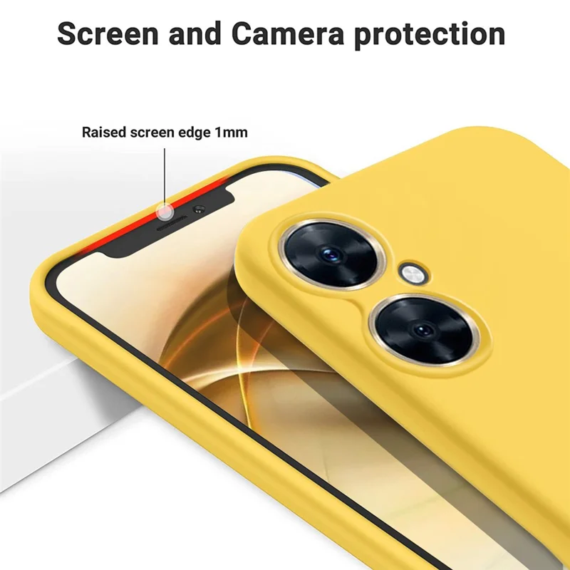 For Huawei nova 11i Cell Phone Case Liquid Silicone+Soft Lining Anti-scratch Back Cover - Yellow