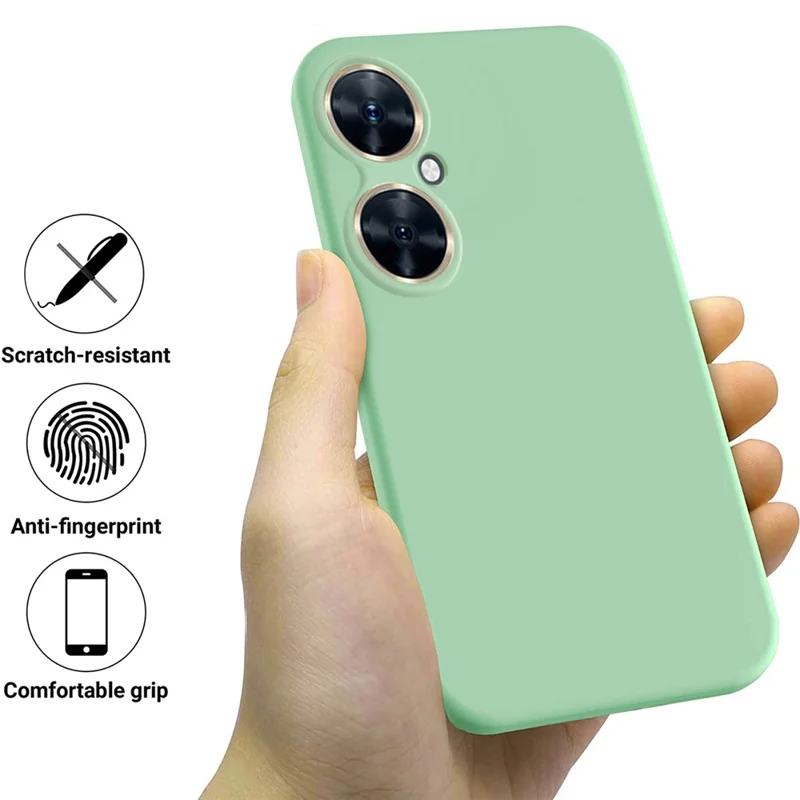 For Huawei nova 11i Cell Phone Case Liquid Silicone+Soft Lining Anti-scratch Back Cover - Green