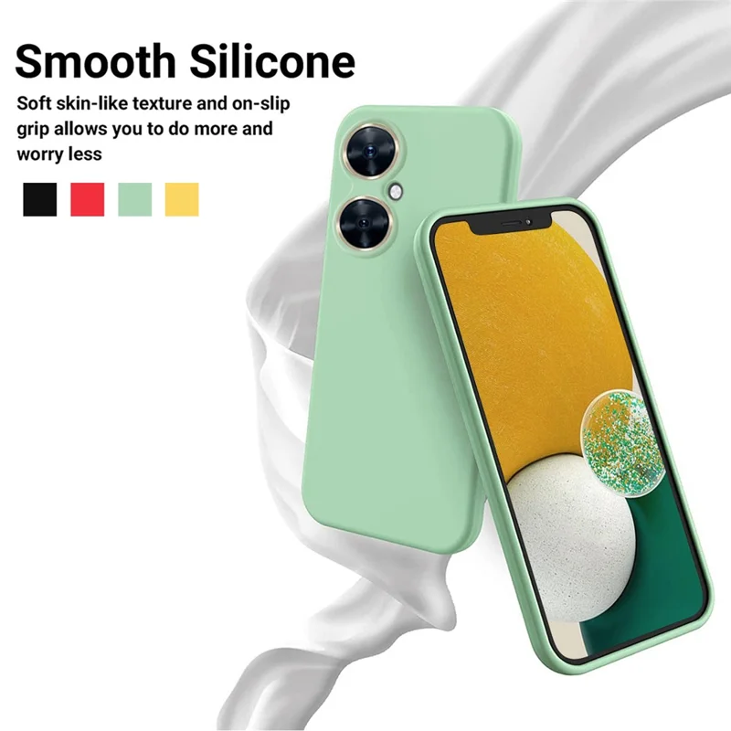 For Huawei nova 11i Cell Phone Case Liquid Silicone+Soft Lining Anti-scratch Back Cover - Green