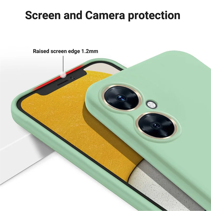 For Huawei nova 11i Cell Phone Case Liquid Silicone+Soft Lining Anti-scratch Back Cover - Green
