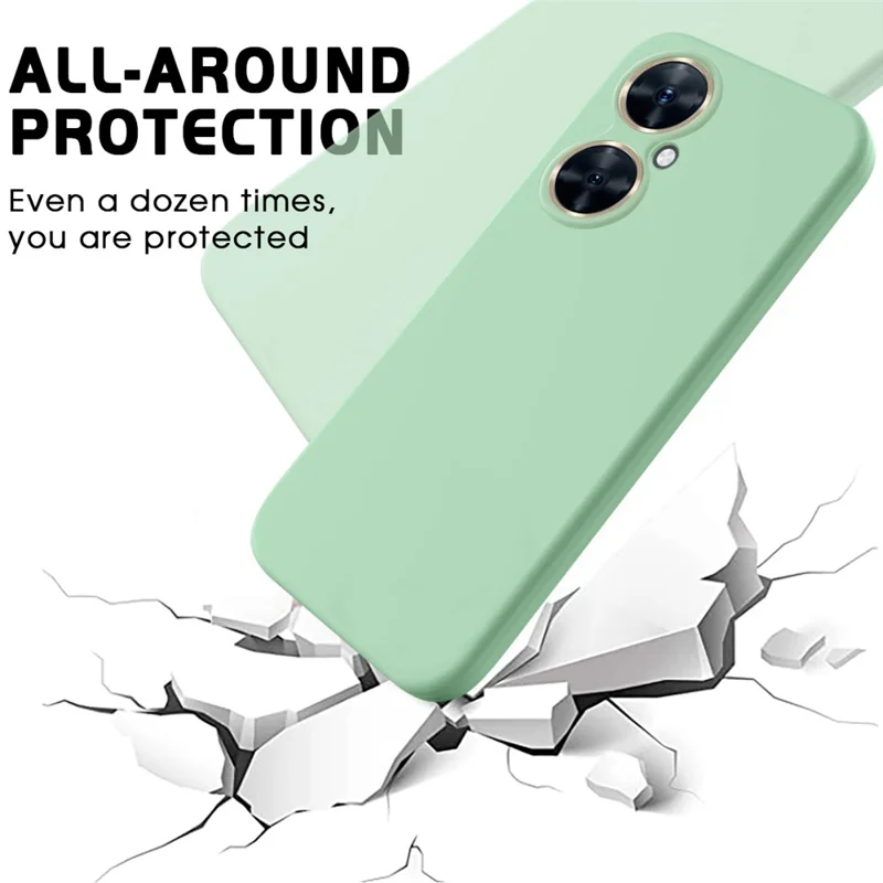 For Huawei nova 11i Cell Phone Case Liquid Silicone+Soft Lining Anti-scratch Back Cover - Green