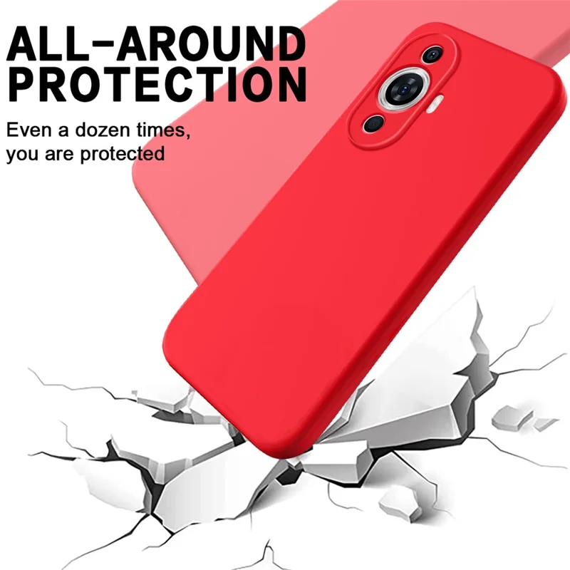 For Huawei nova 11 / nova 12s 4G / nova 12 Lite 4G Liquid Silicone Drop-proof Case Soft Lining Anti-scratch Phone Cover - Red