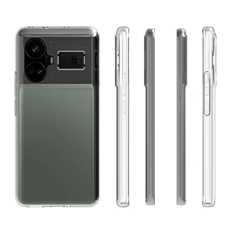 For Realme GT5 5G Transparent TPU Phone Cover Super Thin Smartphone Case (Big Rear Lens Hole)