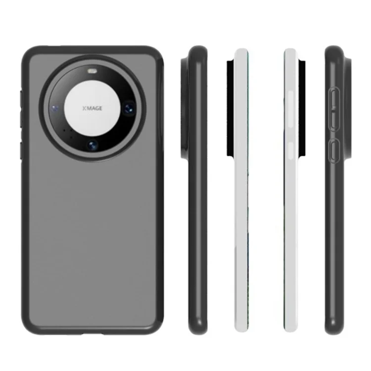 For Huawei Mate 60 Pro Anti-Scratch TPU Shell Anti-Fingerprint Matte Phone Cover Case (Big Rear Lens Hole) - Black