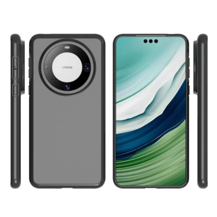 For Huawei Mate 60 Pro Anti-Scratch TPU Shell Anti-Fingerprint Matte Phone Cover Case (Big Rear Lens Hole) - Black